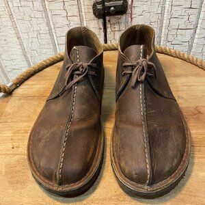 Retro Clarks Originals Desert Trek in brown beeswax leather. 11.5